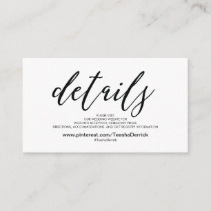 Schöne Hochzeits-Website führt Begleitkarte