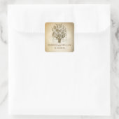 schöne Hochzeitsaufkleber Quadratischer Aufkleber (Tasche)