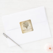 schöne Hochzeitsaufkleber Quadratischer Aufkleber (Umschlag)