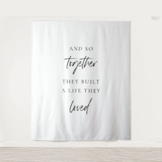 Schöne Hochzeitsbanner-Kulisse Wandteppich
