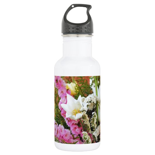 Schöne Hochzeitsblumenarrangements Trinkflasche (Vorderseite)