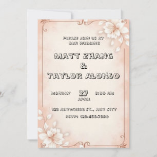 Schöne Hochzeitseinladung auf rosa Hintergrund Einladung