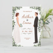 Schöne Hochzeitseinladung Flyer Einladung (Stehend Vorderseite)