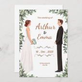 Schöne Hochzeitseinladung Flyer Einladung (Vorne/Hinten)