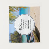 Schöne Hochzeitsfeier am Tropischen Strand Wandteppich (Vorderseite)