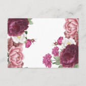 Schöne Hochzeitsfeier mit Flora Burgund Begleitkarte (Rückseite)