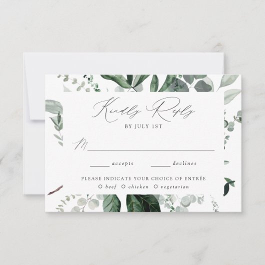 Schöne Hochzeitsfeier RSVP Karte (Vorderseite)