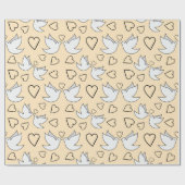 Schöne Hochzeitsflöten und Herz-Hochzeit nahtlos Geschenkpapier (Flach)