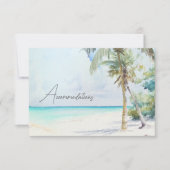 Schöne Hochzeitskarte des tropischen Strandes Einladung (Vorderseite)