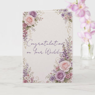 Schöne Hochzeitskarte für Braut und Bräutigam Karte