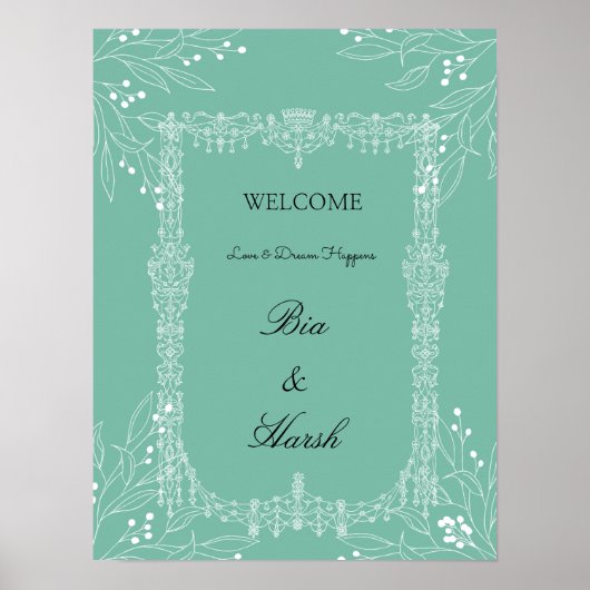 Schöne Hochzeitskarte Poster (Vorne)