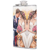 Schöne Hochzeitskuppel Wasserfarbe Flachmann (Links)