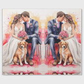 Schöne Hochzeitskuppel Wasserfarbe Geschenkpapier (Flach)