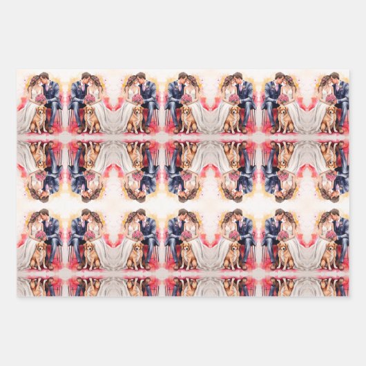 Schöne Hochzeitskuppel Wasserfarbe Geschenkpapier Set (Vorderseite 3)