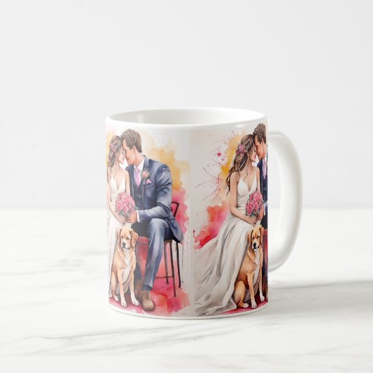 Schöne Hochzeitskuppel Wasserfarbe Kaffeetasse (VorderseiteRechts)