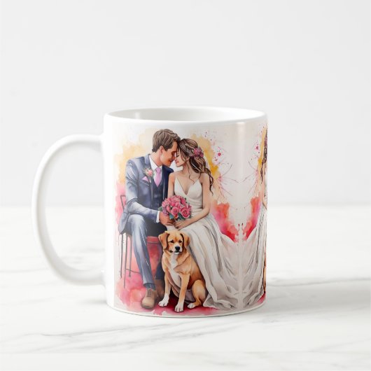 Schöne Hochzeitskuppel Wasserfarbe Kaffeetasse (Links)