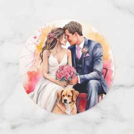 Schöne Hochzeitskuppel Wasserfarbe Konfetti