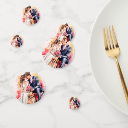 Schöne Hochzeitskuppel Wasserfarbe Konfetti (Gruppe)