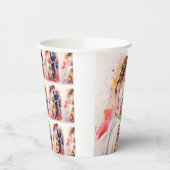 Schöne Hochzeitskuppel Wasserfarbe Pappbecher (Links)