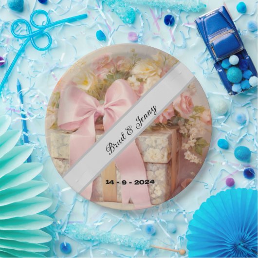 Schöne Hochzeitsstimmung mit Blume Pappteller (Party)