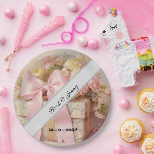 Schöne Hochzeitsstimmung mit Blume Pappteller (Party)