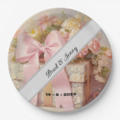 Schöne Hochzeitsstimmung mit Blume Pappteller (Vorderseite)