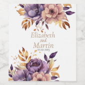 schöne Hochzeitswasserfarben-Blume Weinetikett (Einzelnes Label)