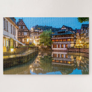 Schöne Holzhäuser Straßburg Frankreich Reisen Puzzle