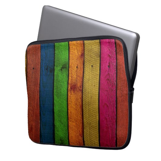 schöne Holzplanken Laptopschutzhülle (Vorderseite Links)