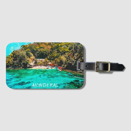 Schöne honduras Tropenölmalerei Gepäckanhänger (Vorderseite (Horizontal))