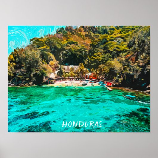 Schöne honduras Tropenölmalerei Poster (Vorne)