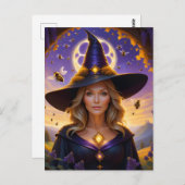 Schöne Honeybee Hexe Postkarte (Vorne/Hinten)