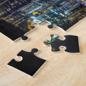 Schöne Hongkong Stadt dunkle Nacht Aussicht Puzzle (Seite)