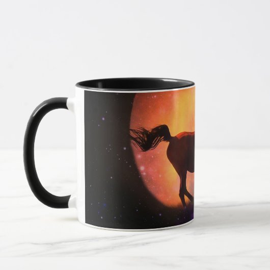 Schöne Horse Fantasy Moon Coffee Cup Tasse (Links)