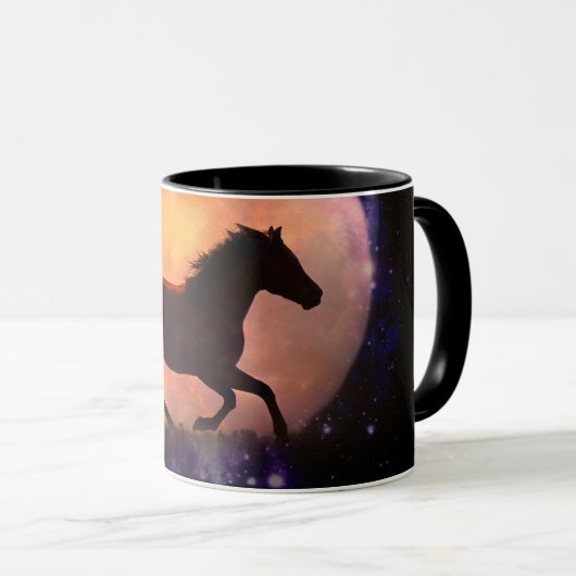 Schöne Horse Fantasy Moon Coffee Cup Tasse (VorderseiteRechts)