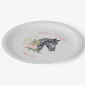 Schöne Horse Illustration - Happy Birthday Pappteller (Schrägansicht)