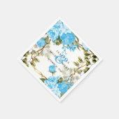 Schöne Hübsche Blue Floral Wedding Serviette (Ecke)