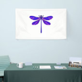 Schöne hübsche Libelle mit blauen Flügeln. Insekt Banner (Messeveranstaltung)