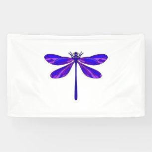 Schöne hübsche Libelle mit blauen Flügeln. Insekt Banner
