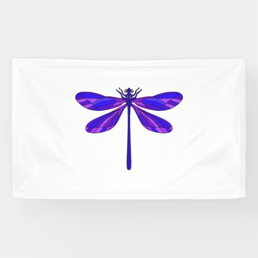 Schöne hübsche Libelle mit blauen Flügeln. Insekt Banner (Horizontal)
