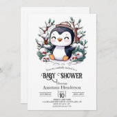 Schöne Hübsche Pinguin-Babydusche Einladung (Vorne/Hinten)