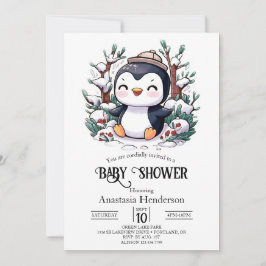 Schöne Hübsche Pinguin-Babydusche Einladung