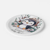 Schöne Hübsche Pinguin-Babydusche Pappteller (Schrägansicht)