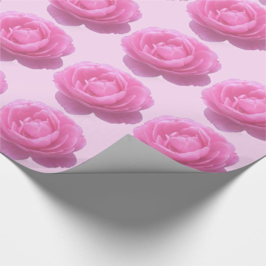 Schöne hübsche Rosa-Blume Urlaub Geschenkpapier (Ecke)