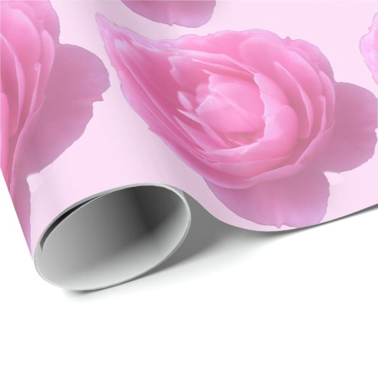 Schöne hübsche Rosa-Blume Urlaub Geschenkpapier (Rolleneckpunkt)