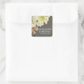 Schöne Hübsche Siegel mit Blumengrau Quadratischer Aufkleber (Tasche)