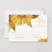 Schöne Hübsche Sonnenblumen-Hochzeit RSVP Karte (Rückseite)