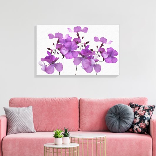 Schöne hübsche violette Blumen Moderne Blumenkunst Leinwanddruck (Insitu (Wohnzimmer))