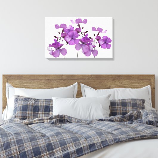 Schöne hübsche violette Blumen Moderne Blumenkunst Leinwanddruck (Insitu (Schlafzimmer))