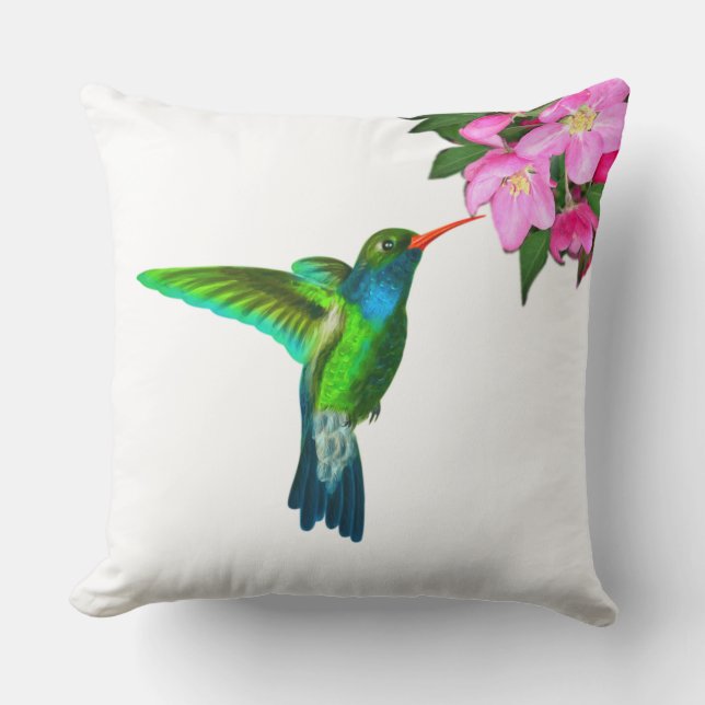 Schöne Hummingbird & Apple Blume Kissen (Vorderseite)